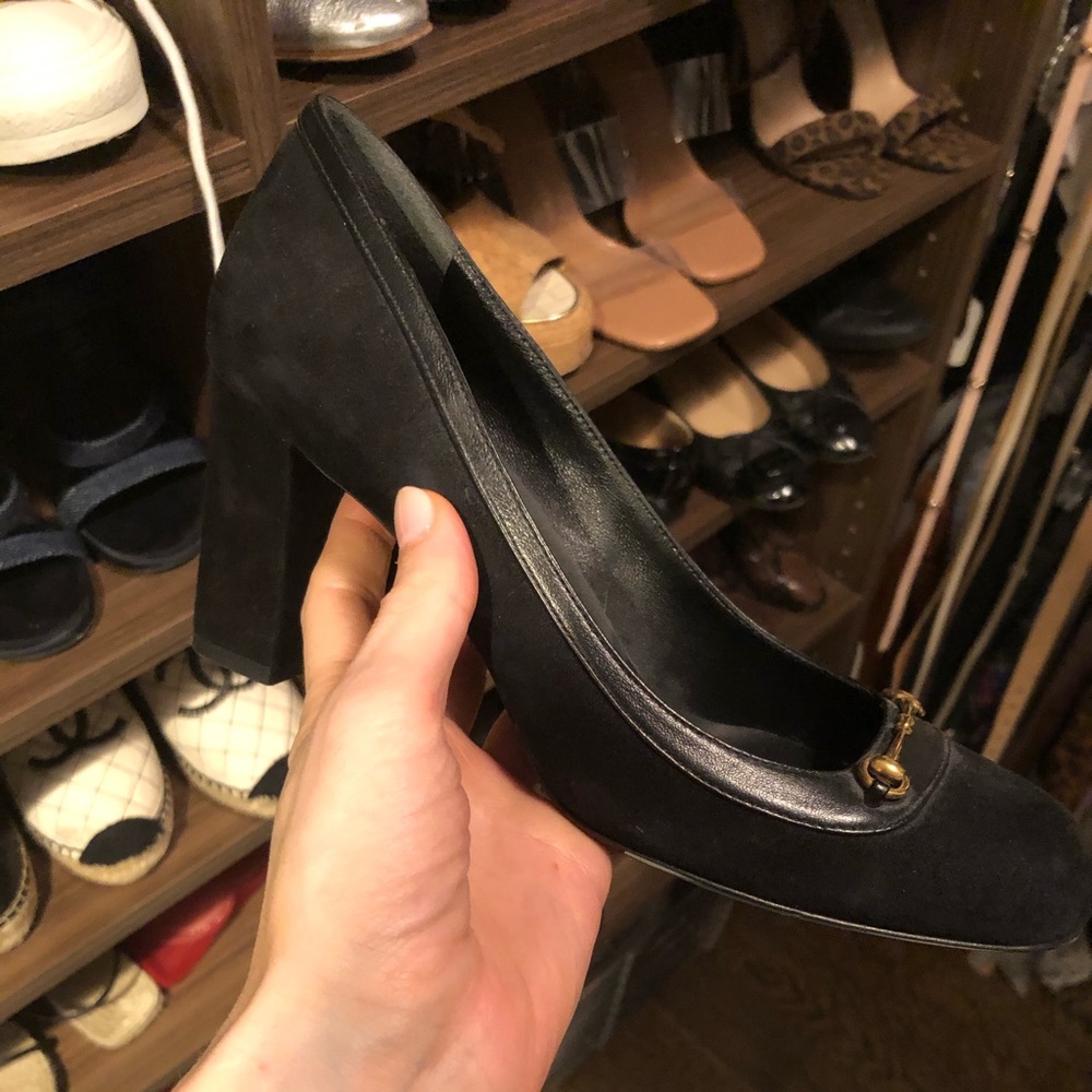 Gucci suede block heel 7 never worn